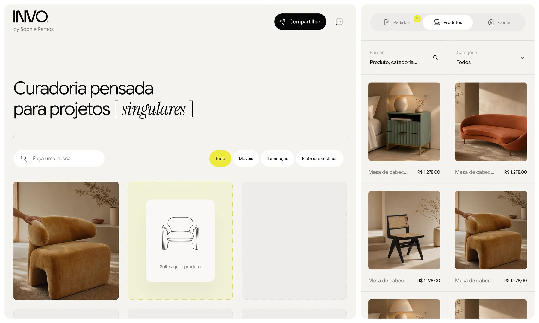 Mockup da loja online INVO